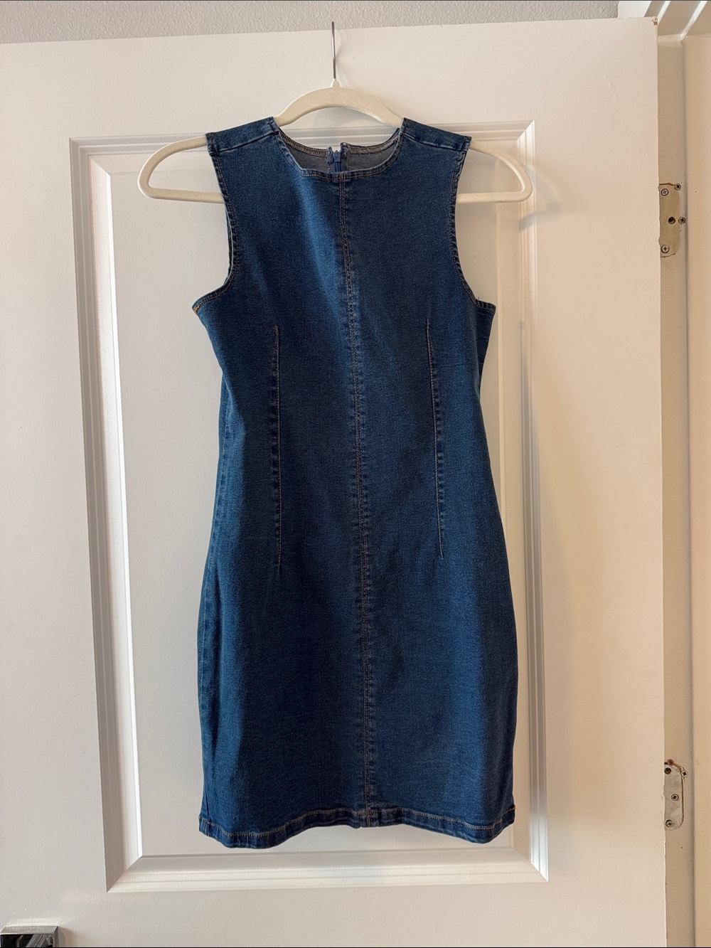 Forever 21 Dark Blue Sleeveless Denim Mini Dress